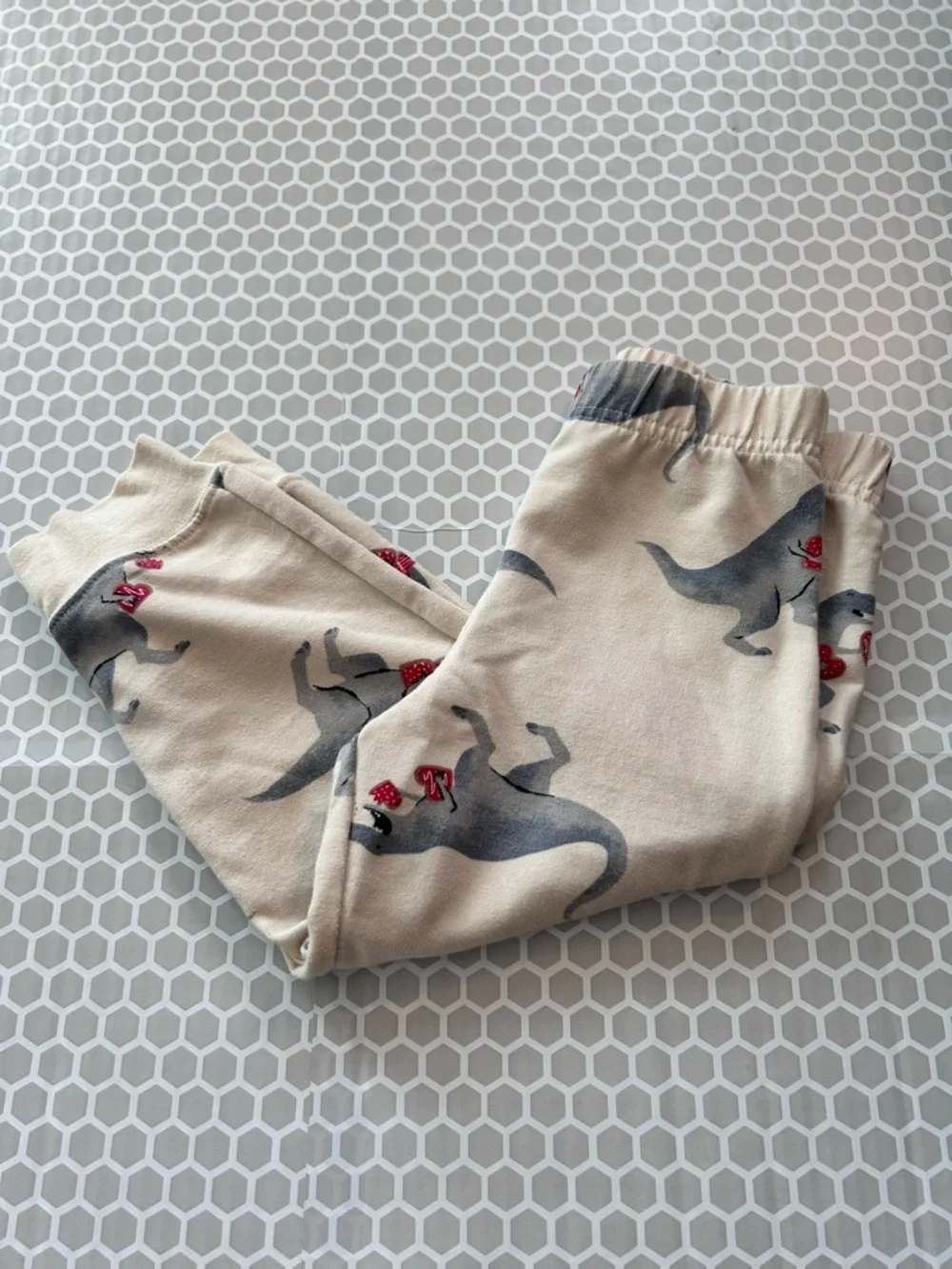 Carter's Cream Sweatshirt with Gray and Red Dinosaur’s Set. Size 3T